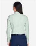 Devon & Jones D645W Women's Crown Collection Banker Stripe Woven Dress Shirt - Dill - model back