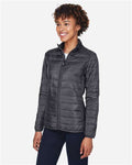 Core 365 CE700W Women's Prevail Packable Puffer Jacket - Carbon - model side