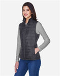 Core 365 CE702W Women's Prevail Packable Puffer Vest - Carbon - model side