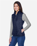 Core 365 CE702W Women's Prevail Packable Puffer Vest - Classic Navy - model side