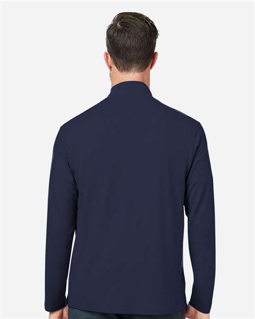 Devon & Jones DG425 Men's Raleigh Stretch Quarter-Zip Pullover - Navy - model back