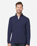 Devon & Jones DG425 Men's Raleigh Stretch Quarter-Zip Pullover - Navy - model front