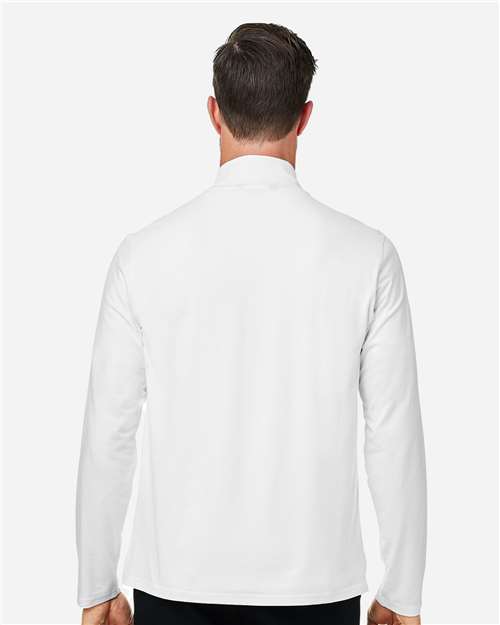 Devon & Jones DG425 Men's Raleigh Stretch Quarter-Zip Pullover - White - model back