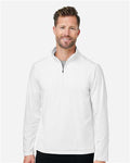 Devon & Jones DG425 Men's Raleigh Stretch Quarter-Zip Pullover - White - model front