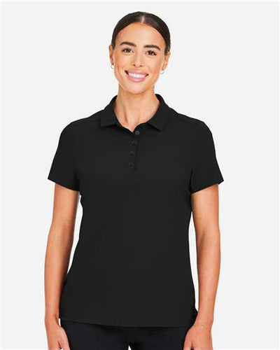 Devon & Jones DG110W Women's CrownLux Performance Windsor Welded Polo - Black - model front