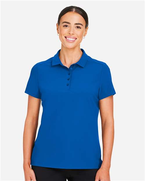 Devon & Jones DG110W Women's CrownLux Performance Windsor Welded Polo - French Blue - model front