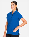 Devon & Jones DG110W Women's CrownLux Performance Windsor Welded Polo - French Blue - model side