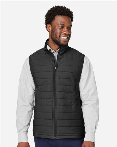 Devon & Jones DG706 Men's New Classics Charleston Hybrid Vest - Black/ Melange Black - model front