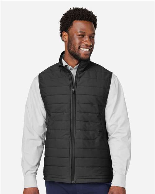 Devon & Jones DG706 Men's New Classics Charleston Hybrid Vest - Black/ Melange Black - model front