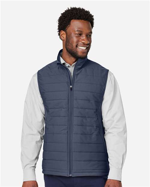 Devon & Jones DG706 Men's New Classics Charleston Hybrid Vest - Navy Melange/ Navy - model front