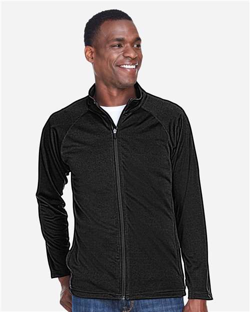 Devon & Jones DG420 Men's Stretch Tech-Shell Compass Full-Zip Jacket - Black - model front