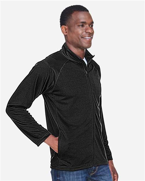 Devon & Jones DG420 Men's Stretch Tech-Shell Compass Full-Zip Jacket - Black - model side