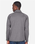 Devon & Jones DG420 Men's Stretch Tech-Shell Compass Full-Zip Jacket - Dark Grey Heather - model back