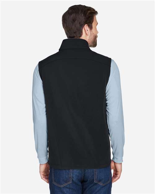Core 365 CE701 Men's Cruise Two-Layer Fleece Bonded Soft Shell Vest - Black - model back