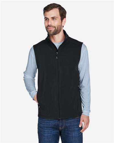Core 365 CE701 Men's Cruise Two-Layer Fleece Bonded Soft Shell Vest - Black - model front