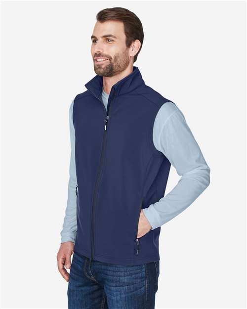 Core 365 CE701 Men's Cruise Two-Layer Fleece Bonded Soft Shell Vest - Classic Navy - model side