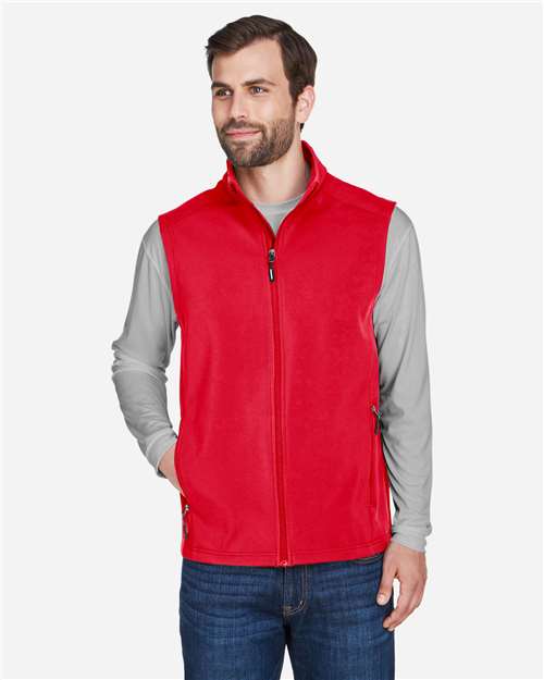 Core 365 CE701 Men's Cruise Two-Layer Fleece Bonded Soft Shell Vest - Classic Red - model front