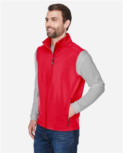 Core 365 CE701 Men's Cruise Two-Layer Fleece Bonded Soft Shell Vest - Classic Red - model side