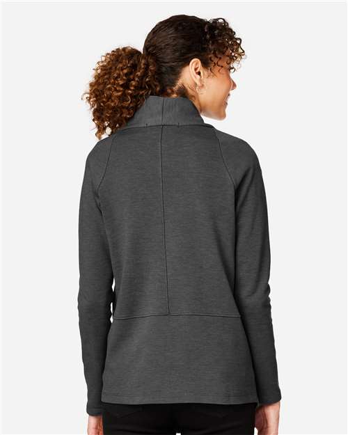 Devon & Jones DG481W Women's New Classics Charleston Cardigan - Black Melange - model back