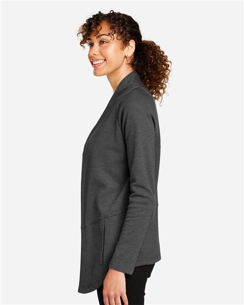 Devon & Jones DG481W Women's New Classics Charleston Cardigan - Black Melange - model side