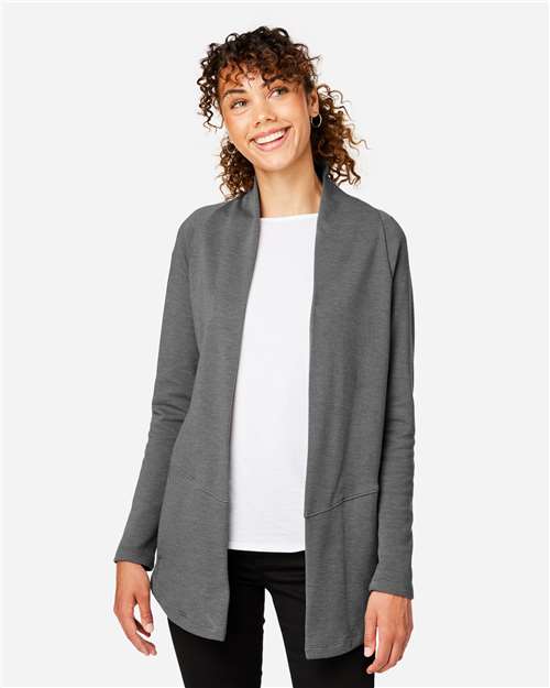 Devon & Jones DG481W Women's New Classics Charleston Cardigan - Graphite Melange - model front