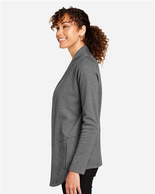 Devon & Jones DG481W Women's New Classics Charleston Cardigan - Graphite Melange - model side