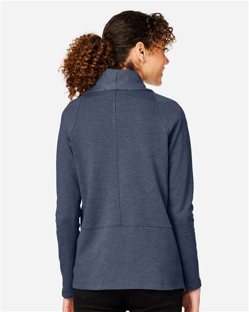 Devon & Jones DG481W Women's New Classics Charleston Cardigan - Navy Melange - model back