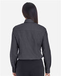 Devon & Jones DG532W Women's Crown Collection Royal Dobby Woven Dress Shirt - Black - model back