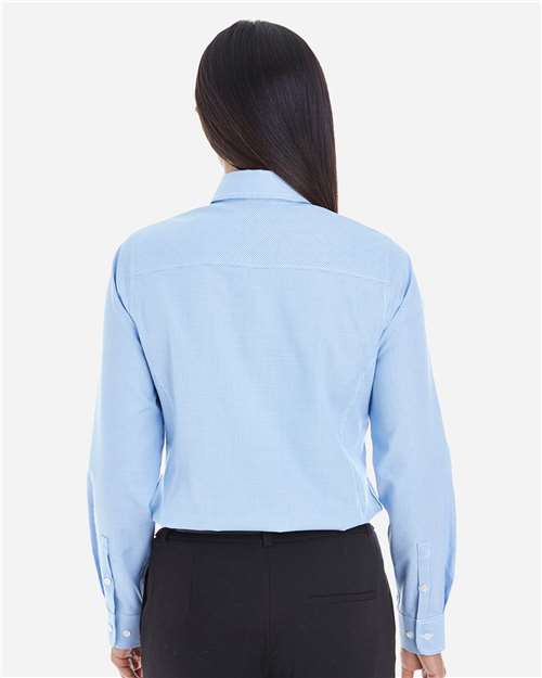 Devon & Jones DG532W Women's Crown Collection Royal Dobby Woven Dress Shirt - French Blue - model back