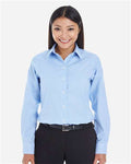 Devon & Jones DG532W Women's Crown Collection Royal Dobby Woven Dress Shirt - French Blue - model front