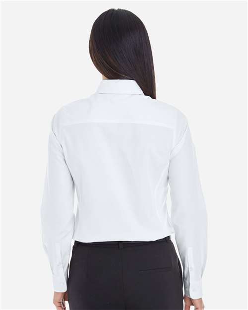 Devon & Jones DG532W Women's Crown Collection Royal Dobby Woven Dress Shirt - White - model back