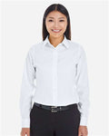 Devon & Jones DG532W Women's Crown Collection Royal Dobby Woven Dress Shirt - White - model front