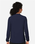 Devon & Jones DP122W Women's Raleigh Half-Placket Knit Top - Navy - model back
