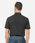 Devon & Jones DG101 Men's Crownlux Performance Geo Polo - Black/ Graphite - model back