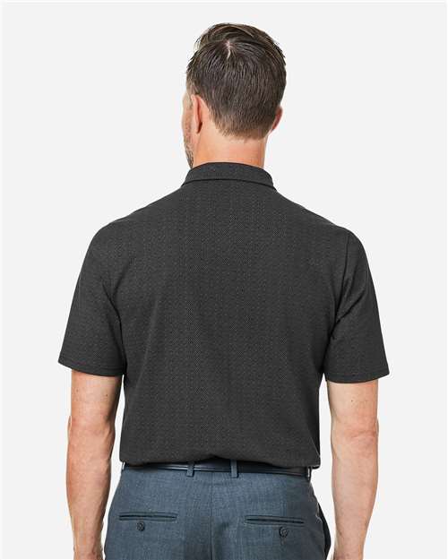 Devon & Jones DG101 Men's Crownlux Performance Geo Polo - Black/ Graphite - model back