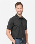 Devon & Jones DG101 Men's Crownlux Performance Geo Polo - Black/ Graphite - model side