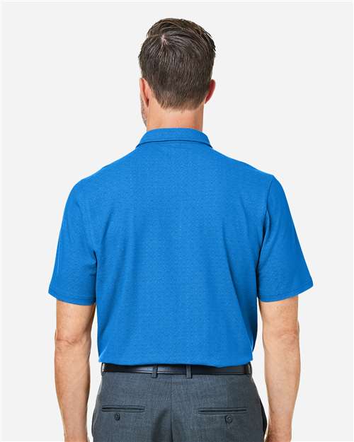 Devon & Jones DG101 Men's Crownlux Performance Geo Polo - French Blue/ Crystal Blue - model back