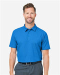 Devon & Jones DG101 Men's Crownlux Performance Geo Polo - French Blue/ Crystal Blue - model front