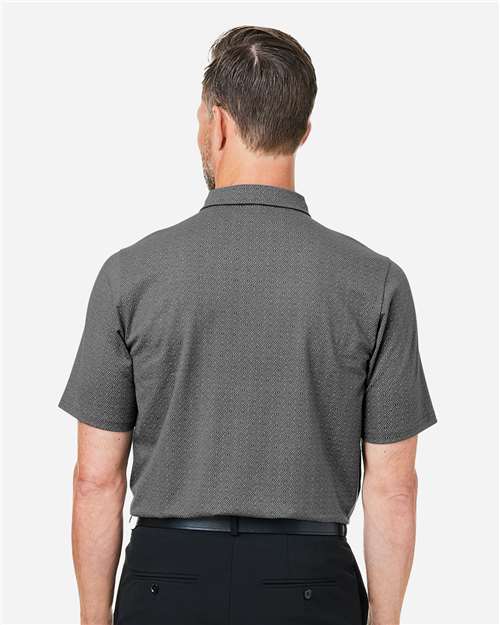 Devon & Jones DG101 Men's Crownlux Performance Geo Polo - Graphite/ Silver - model back