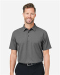 Devon & Jones DG101 Men's Crownlux Performance Geo Polo - Graphite/ Silver - model front