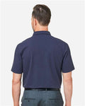 Devon & Jones DG101 Men's Crownlux Performance Geo Polo - Navy/ French Blue - model back