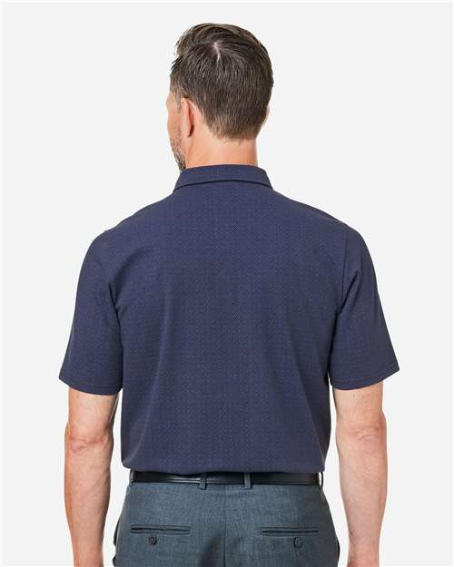Devon & Jones DG101 Men's Crownlux Performance Geo Polo - Navy/ French Blue - model back