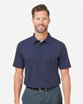 Devon & Jones DG101 Men's Crownlux Performance Geo Polo - Navy/ French Blue - model front