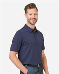 Devon & Jones DG101 Men's Crownlux Performance Geo Polo - Navy/ French Blue - model side