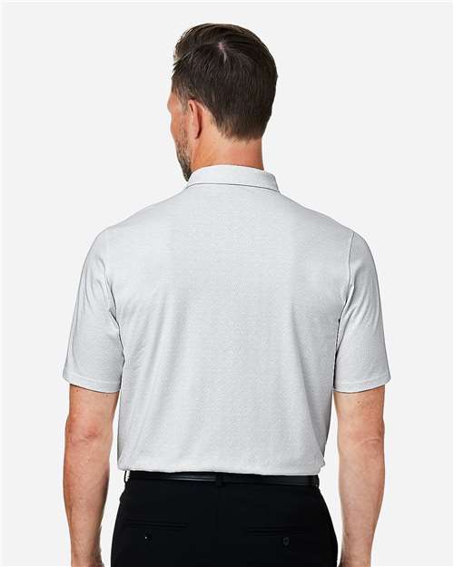 Devon & Jones DG101 Men's Crownlux Performance Geo Polo - White/ Silver - model back