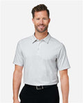 Devon & Jones DG101 Men's Crownlux Performance Geo Polo - White/ Silver - model front
