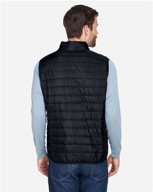 Core 365 CE702 Men's Prevail Packable Puffer Vest - Black - model back