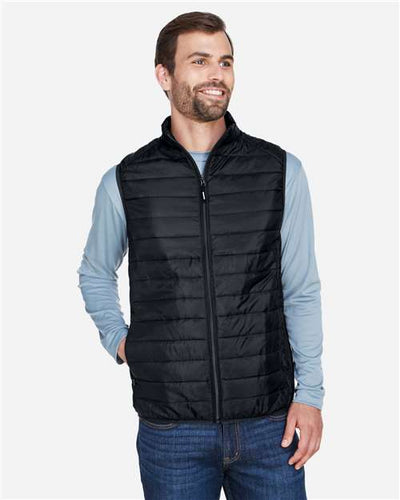 Core 365 CE702 Men's Prevail Packable Puffer Vest - Black - model front