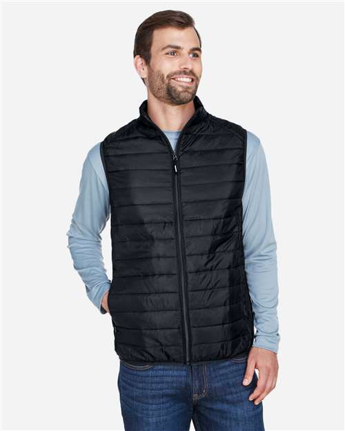 Core 365 CE702 Men's Prevail Packable Puffer Vest - Black - model front