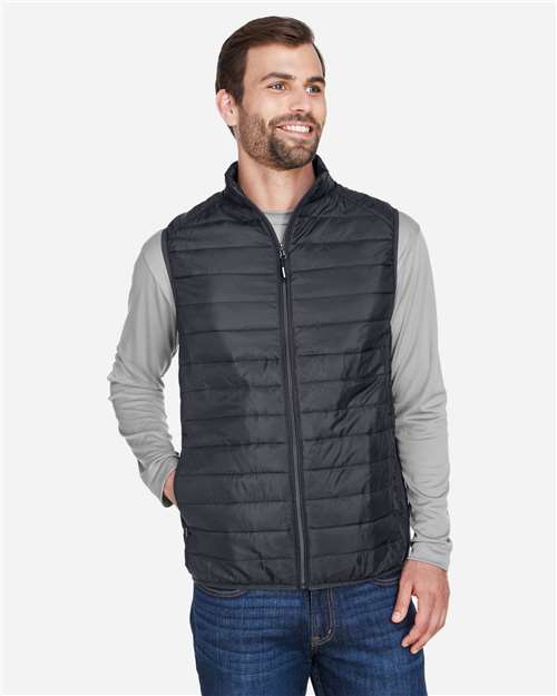Core 365 CE702 Men's Prevail Packable Puffer Vest - Carbon - model front